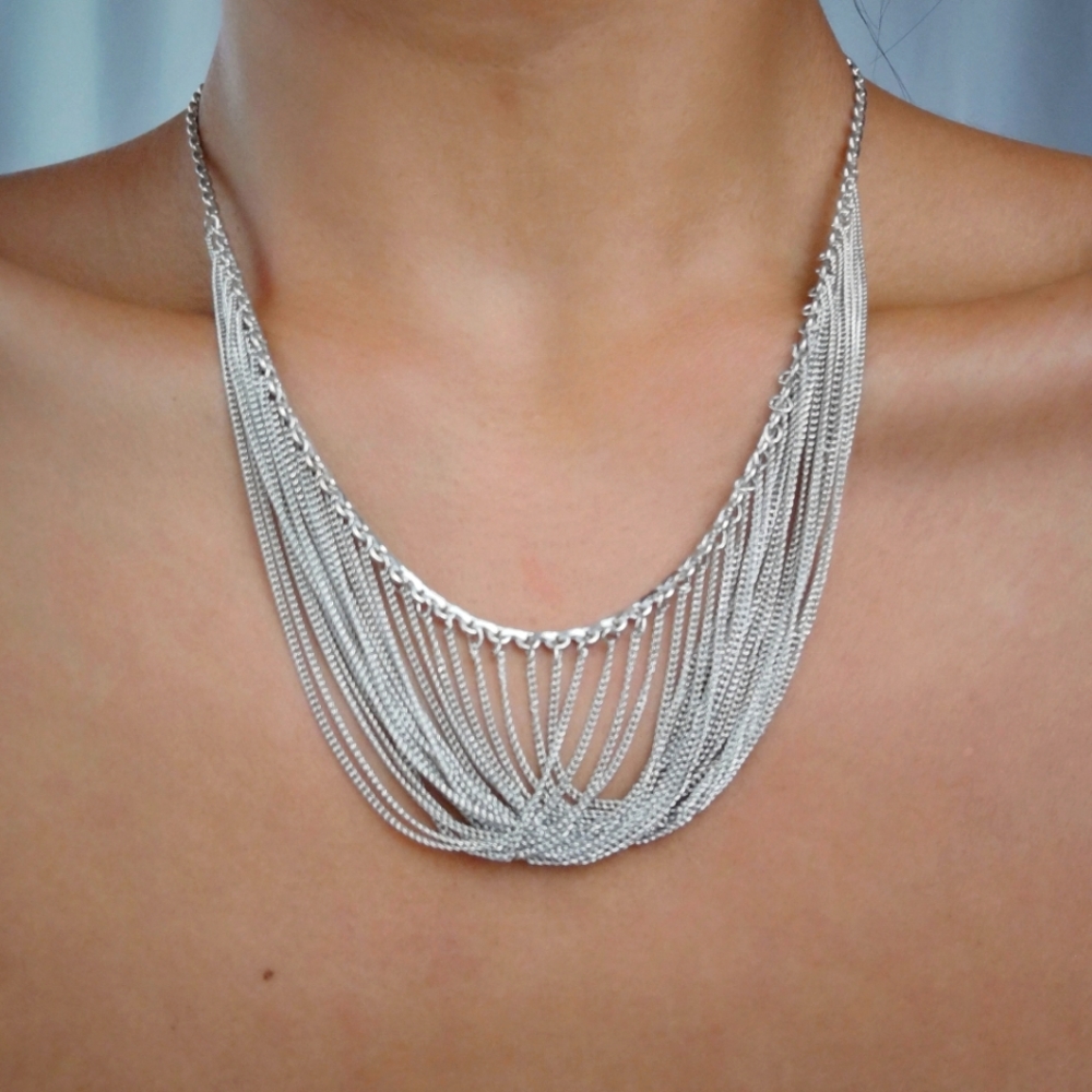 925 Silver Tassel Necklace
